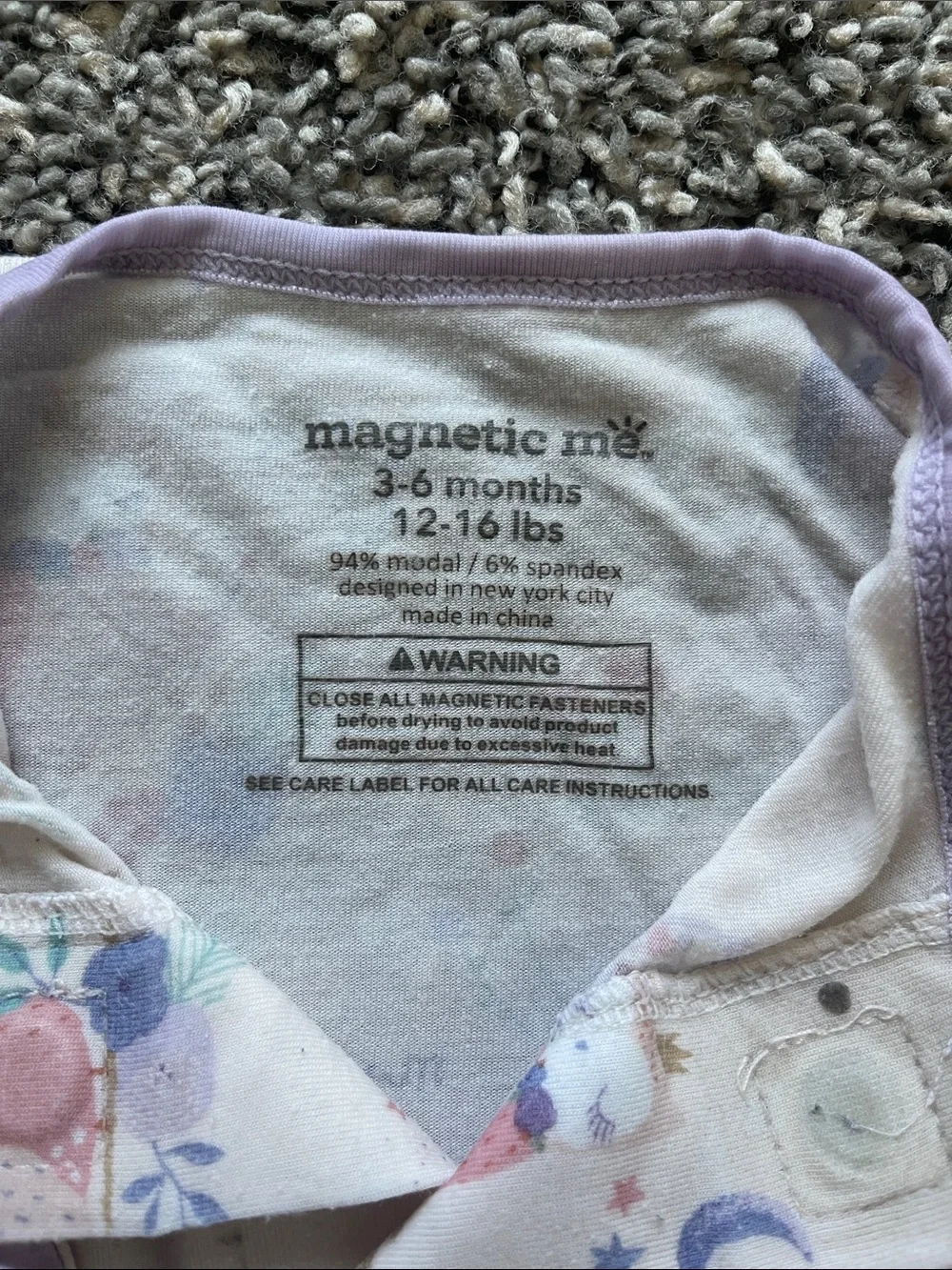 Magnetic Me Owl Print Footed Pajama - Size 3-6 months